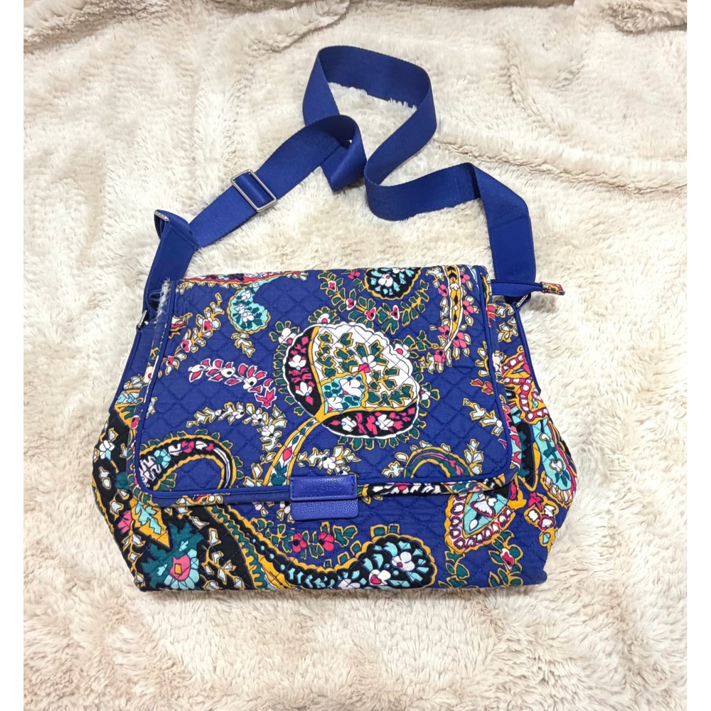 Boho Festival Cottage Crossbody Blue Paisley Messenger Purse Travel Vera Bradley
